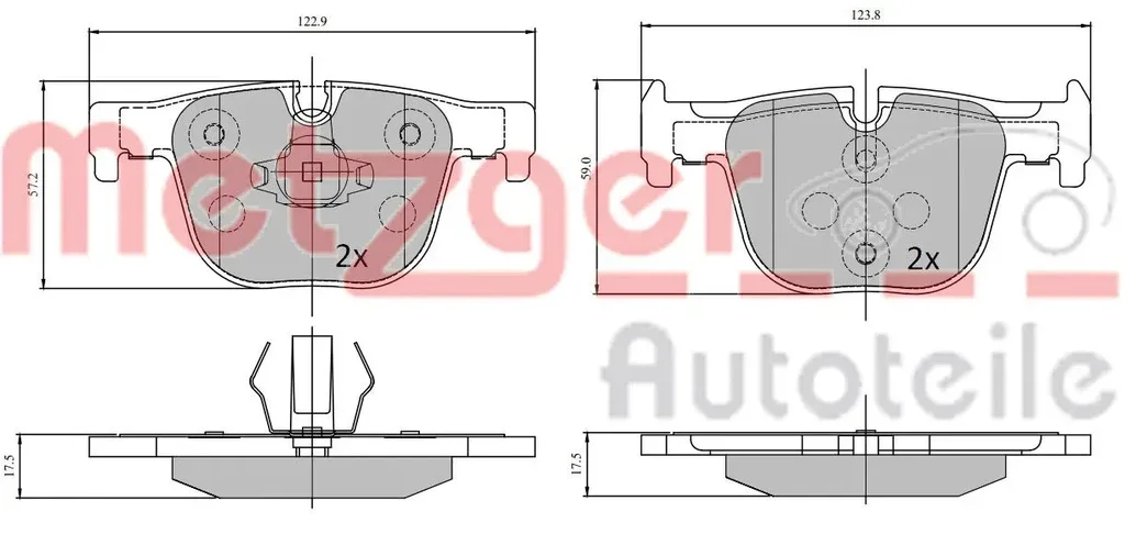 1170816 METZGER Комплект тормозных колодок, дисковый тормоз (фото 4)