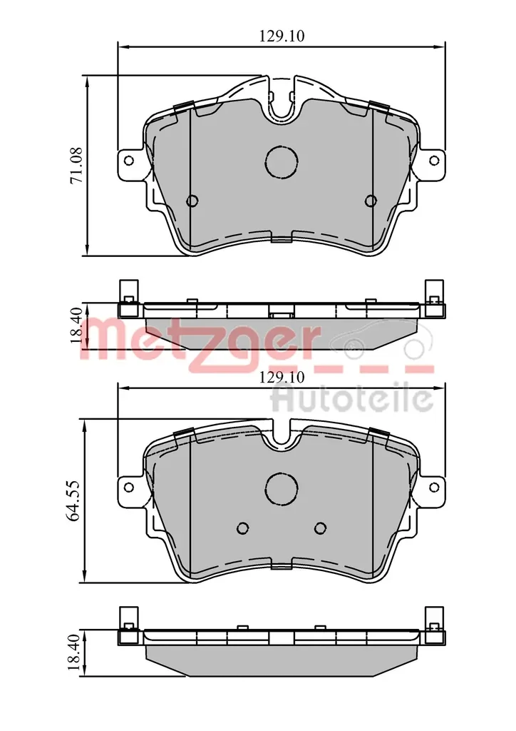 1170833 METZGER Комплект тормозных колодок, дисковый тормоз (фото 1)