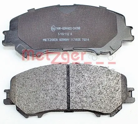1170835 METZGER Комплект тормозных колодок, дисковый тормоз (фото 2)