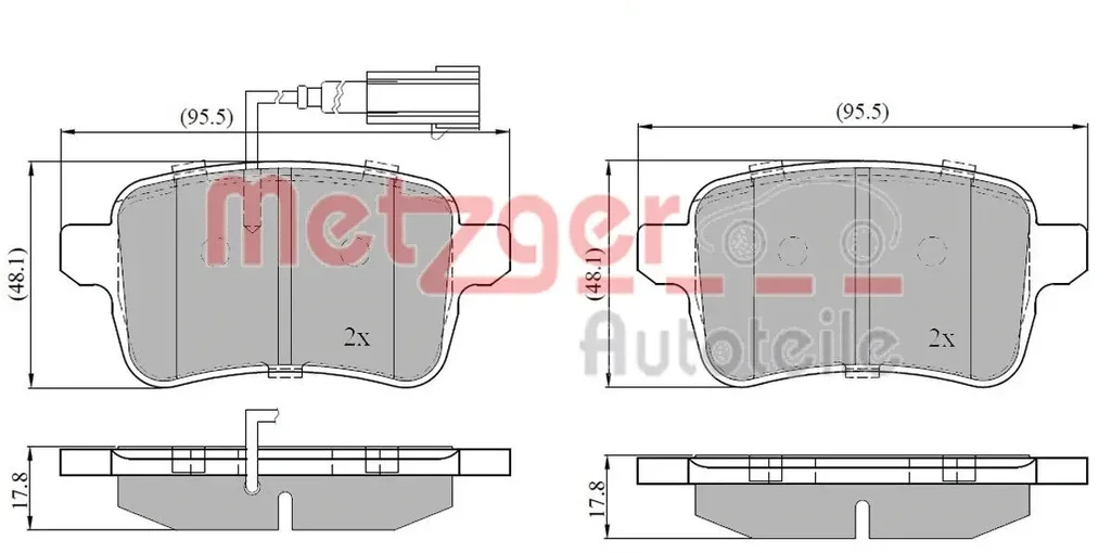 1170839 METZGER Комплект тормозных колодок, дисковый тормоз (фото 4)