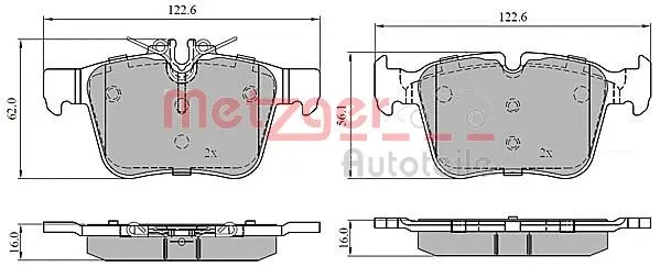 1170858 METZGER Комплект тормозных колодок, дисковый тормоз (фото 3)