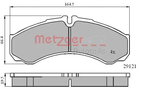 1170874 METZGER Комплект тормозных колодок, дисковый тормоз (фото 2)