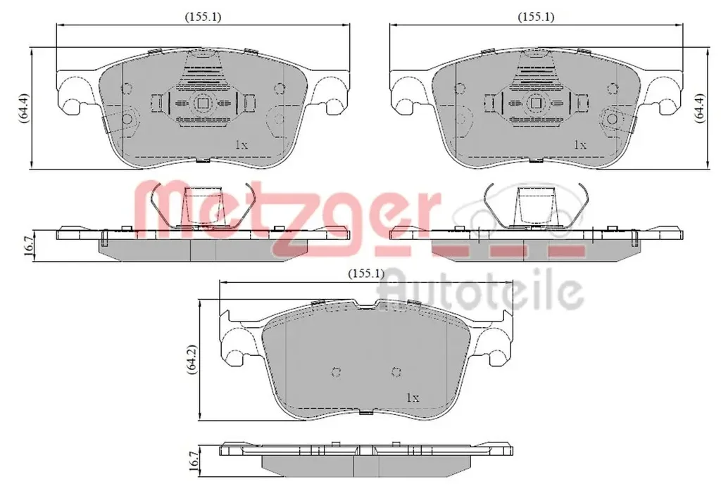 1170919 METZGER Комплект тормозных колодок, дисковый тормоз (фото 3)
