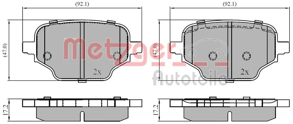 1170943 METZGER Комплект тормозных колодок, дисковый тормоз (фото 1)