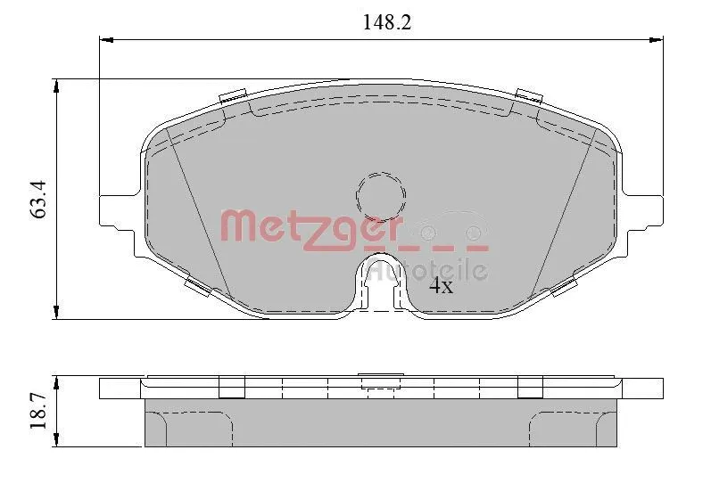 1170949 METZGER Комплект тормозных колодок, дисковый тормоз (фото 3)