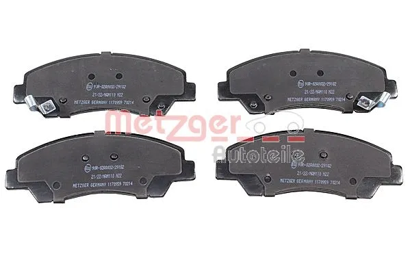 1170959 METZGER Комплект тормозных колодок, дисковый тормоз (фото 2)