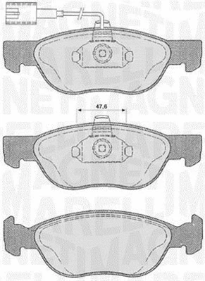 363916060102 MAGNETI MARELLI Комплект тормозных колодок, дисковый тормоз (фото 1)