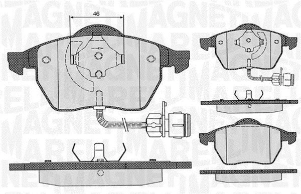 363916060130 MAGNETI MARELLI Комплект тормозных колодок, дисковый тормоз (фото 1)