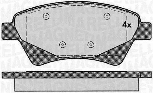 363916060380 MAGNETI MARELLI Комплект тормозных колодок, дисковый тормоз (фото 1)