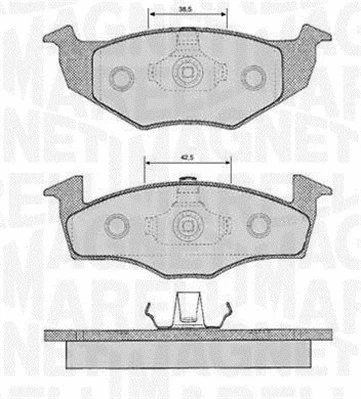 363916060388 MAGNETI MARELLI Комплект тормозных колодок, дисковый тормоз (фото 1)