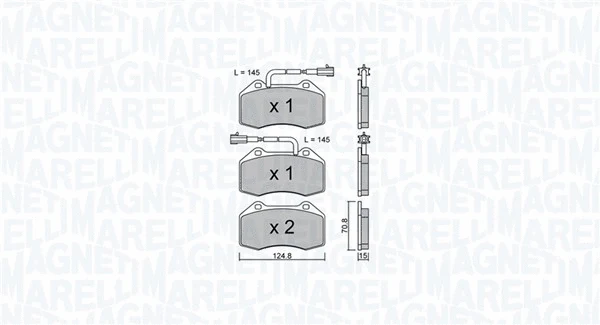 363916061157 MAGNETI MARELLI Комплект тормозных колодок, дисковый тормоз (фото 1)