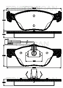 8110 12007 TRISCAN Комплект тормозных колодок, дисковый тормоз (фото 1)