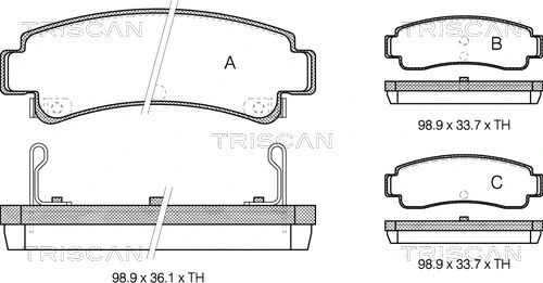 8110 14166 TRISCAN Комплект тормозных колодок, дисковый тормоз (фото 1)