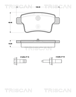 8110 38007 TRISCAN Комплект тормозных колодок, дисковый тормоз (фото 1)