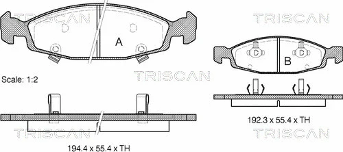 8110 80527 TRISCAN Комплект тормозных колодок, дисковый тормоз (фото 1)