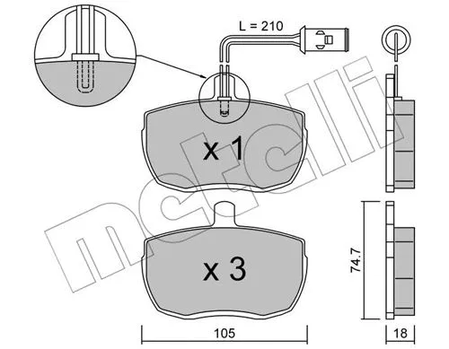 22-0016-5 METELLI Комплект тормозных колодок, дисковый тормоз (фото 1)