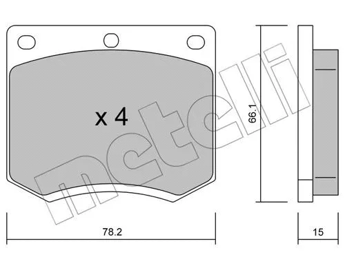 22-0023-0 METELLI Комплект тормозных колодок, дисковый тормоз (фото 1)