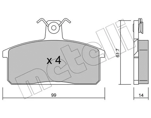 22-0026-4 METELLI Комплект тормозных колодок, дисковый тормоз (фото 1)