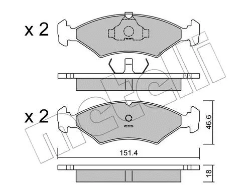 22-0029-0 METELLI Комплект тормозных колодок, дисковый тормоз (фото 1)