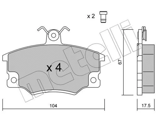 22-0030-1 METELLI Комплект тормозных колодок, дисковый тормоз (фото 1)