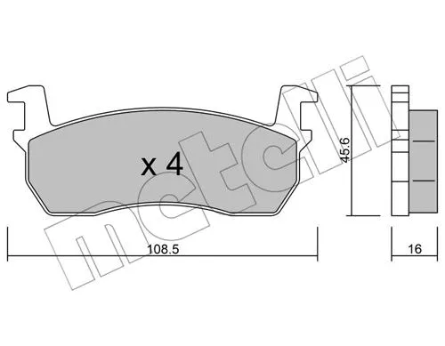 22-0034-0 METELLI Комплект тормозных колодок, дисковый тормоз (фото 1)