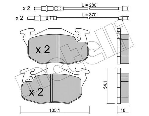 22-0037-1 METELLI Комплект тормозных колодок, дисковый тормоз (фото 1)