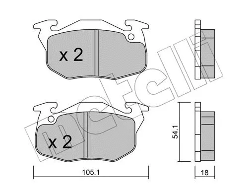 22-0037-5 METELLI Комплект тормозных колодок, дисковый тормоз (фото 1)