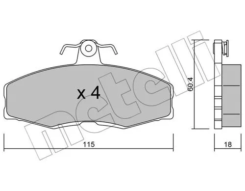 22-0039-0 METELLI Комплект тормозных колодок, дисковый тормоз (фото 1)
