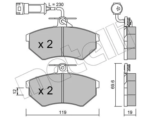 22-0050-3 METELLI Комплект тормозных колодок, дисковый тормоз (фото 1)