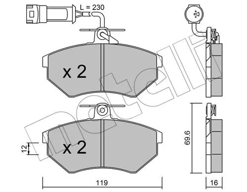 22-0050-4 METELLI Комплект тормозных колодок, дисковый тормоз (фото 1)