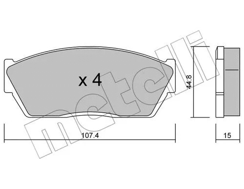 22-0054-0 METELLI Комплект тормозных колодок, дисковый тормоз (фото 1)