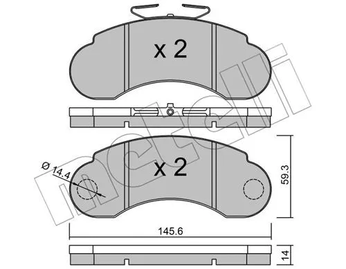22-0055-0 METELLI Комплект тормозных колодок, дисковый тормоз (фото 1)