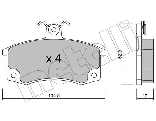 22-0062-0 METELLI Комплект тормозных колодок, дисковый тормоз (фото 1)