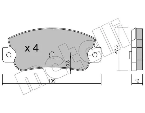 22-0063-0 METELLI Комплект тормозных колодок, дисковый тормоз (фото 1)