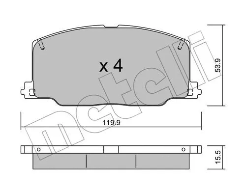 22-0067-0 METELLI Комплект тормозных колодок, дисковый тормоз (фото 1)
