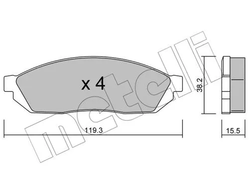 22-0087-0 METELLI Комплект тормозных колодок, дисковый тормоз (фото 1)