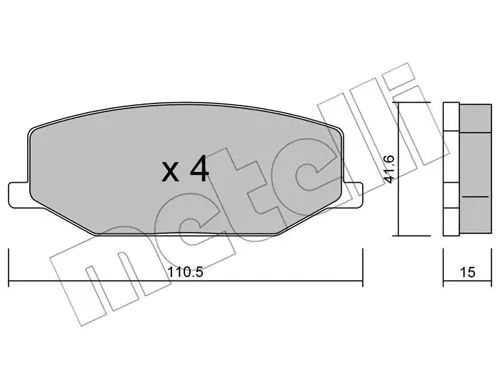 22-0097-0 METELLI Комплект тормозных колодок, дисковый тормоз (фото 1)