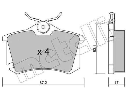 22-0100-5 METELLI Комплект тормозных колодок, дисковый тормоз (фото 1)