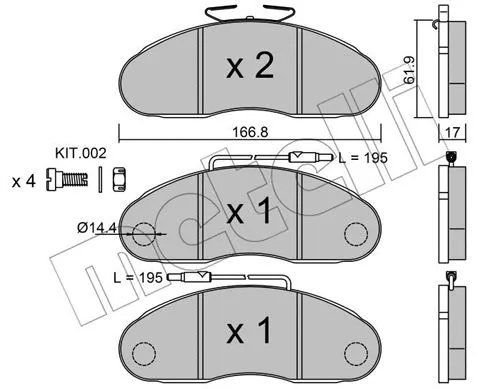 22-0111-0 METELLI Комплект тормозных колодок, дисковый тормоз (фото 1)