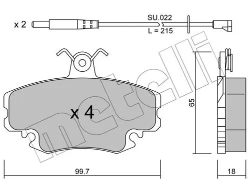 22-0120-0K METELLI Комплект тормозных колодок, дисковый тормоз (фото 1)