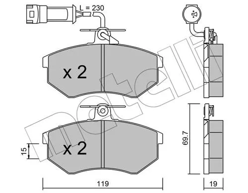 22-0148-1 METELLI Комплект тормозных колодок, дисковый тормоз (фото 1)