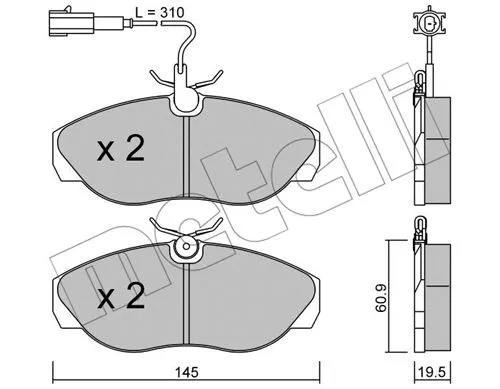 22-0154-1 METELLI Комплект тормозных колодок, дисковый тормоз (фото 1)