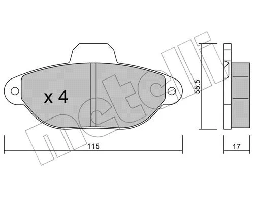 22-0159-1 METELLI Комплект тормозных колодок, дисковый тормоз (фото 1)