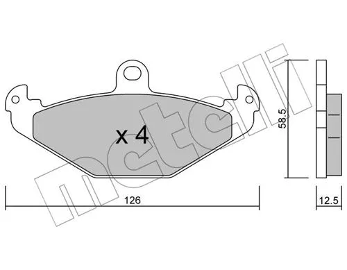 22-0165-1 METELLI Комплект тормозных колодок, дисковый тормоз (фото 1)