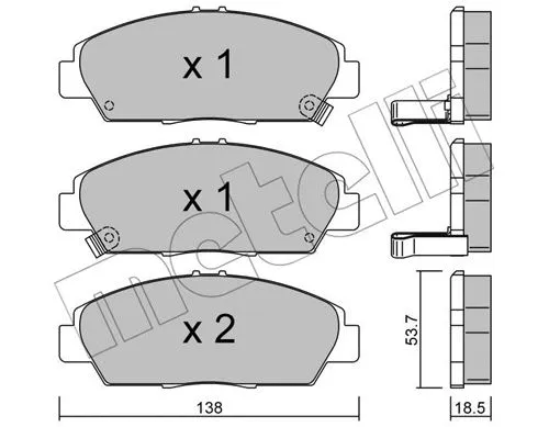 22-0172-0 METELLI Комплект тормозных колодок, дисковый тормоз (фото 1)