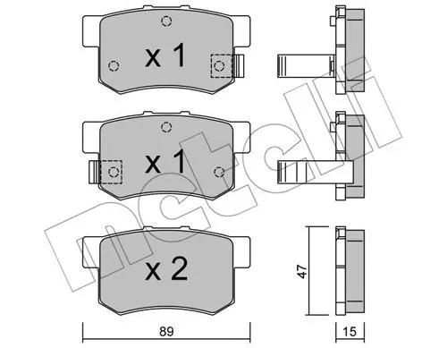 22-0173-0 METELLI Комплект тормозных колодок, дисковый тормоз (фото 1)