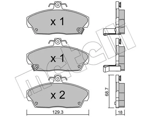 22-0174-0 METELLI Комплект тормозных колодок, дисковый тормоз (фото 1)
