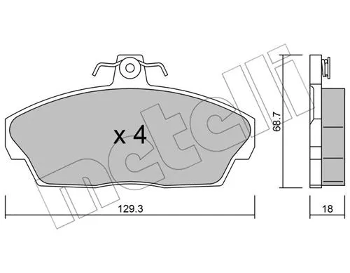 22-0174-1 METELLI Комплект тормозных колодок, дисковый тормоз (фото 1)