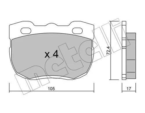 22-0177-1 METELLI Комплект тормозных колодок, дисковый тормоз (фото 1)