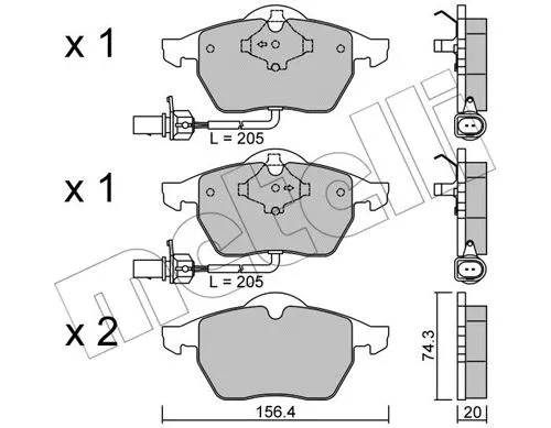 22-0181-3 METELLI Комплект тормозных колодок, дисковый тормоз (фото 1)